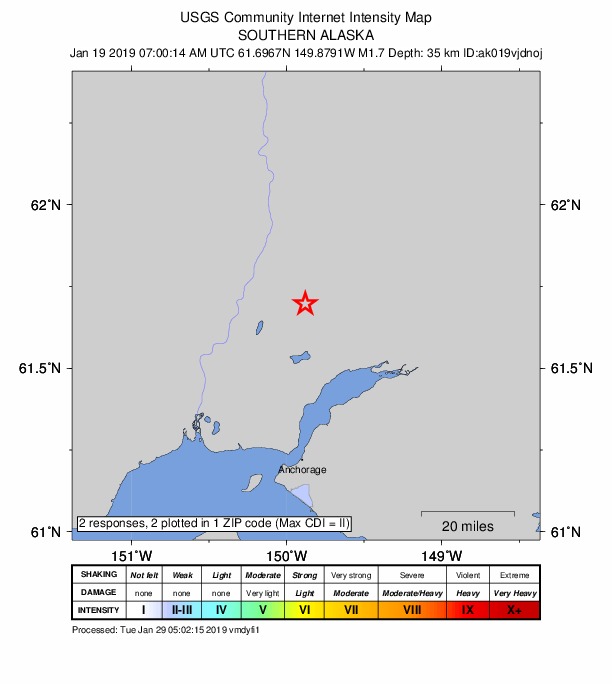Did You Feel It? map: shaking reported by the public