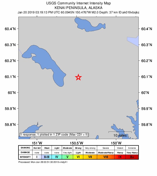 Did You Feel It? map: shaking reported by the public