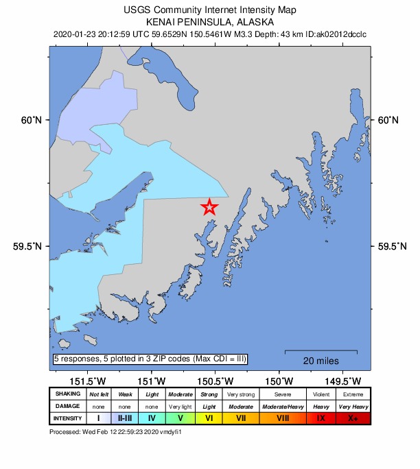 Did You Feel It? map: shaking reported by the public