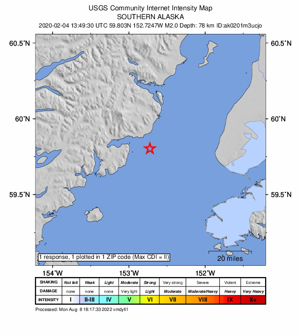 Did You Feel It? map: shaking reported by the public