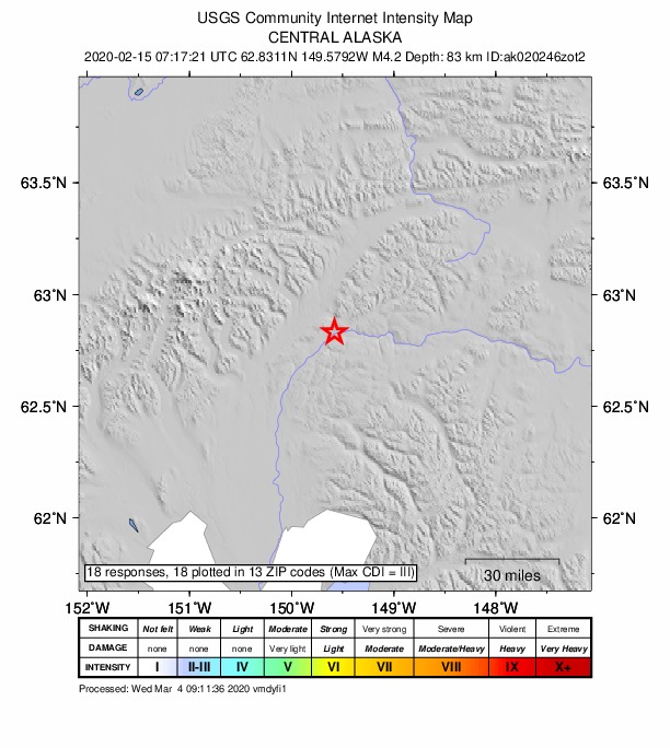 Did You Feel It? map: shaking reported by the public