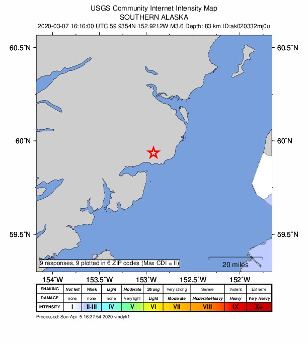Did You Feel It? map: shaking reported by the public