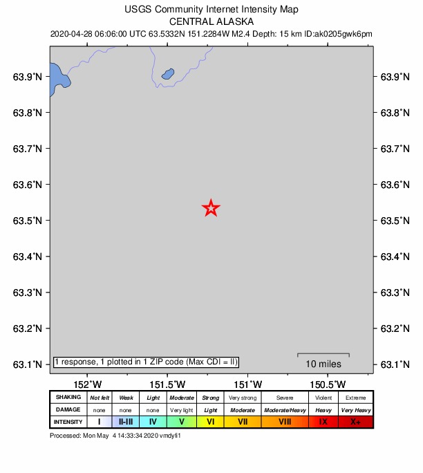 Did You Feel It? map: shaking reported by the public