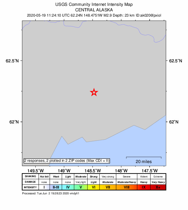 Did You Feel It? map: shaking reported by the public