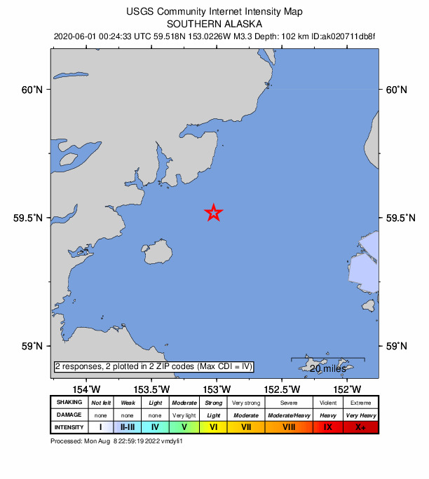 Did You Feel It? map: shaking reported by the public