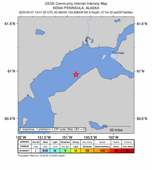 Did You Feel It? map: shaking reported by the public