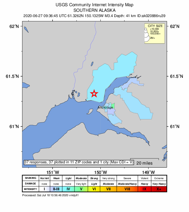 Did You Feel It? map: shaking reported by the public
