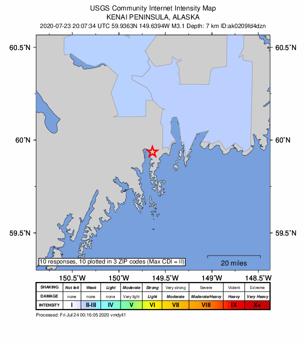 Did You Feel It? map: shaking reported by the public