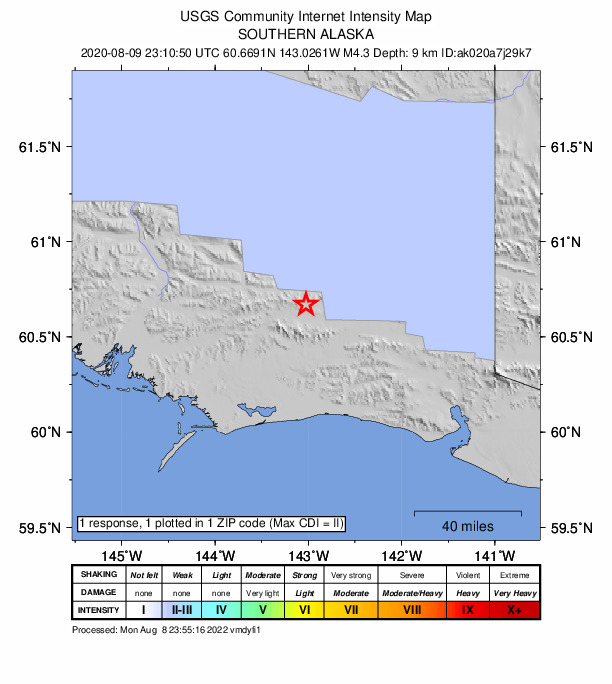 Did You Feel It? map: shaking reported by the public