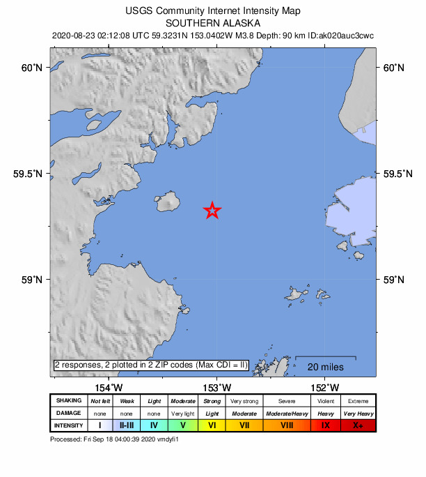 Did You Feel It? map: shaking reported by the public