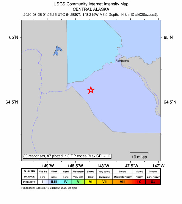 Did You Feel It? map: shaking reported by the public