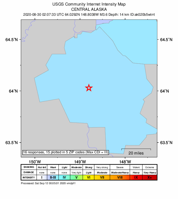 Did You Feel It? map: shaking reported by the public