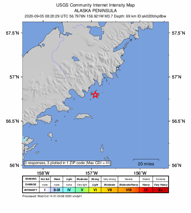 Did You Feel It? map: shaking reported by the public