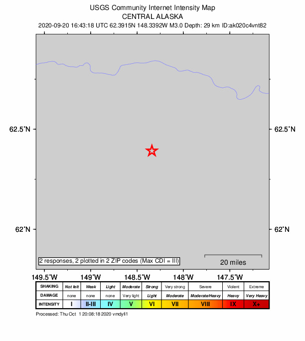 Did You Feel It? map: shaking reported by the public