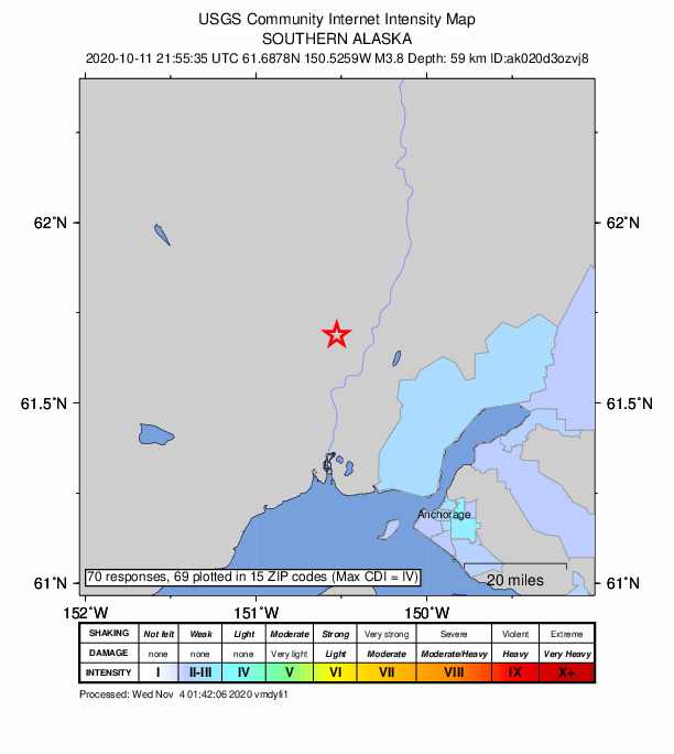 Did You Feel It? map: shaking reported by the public
