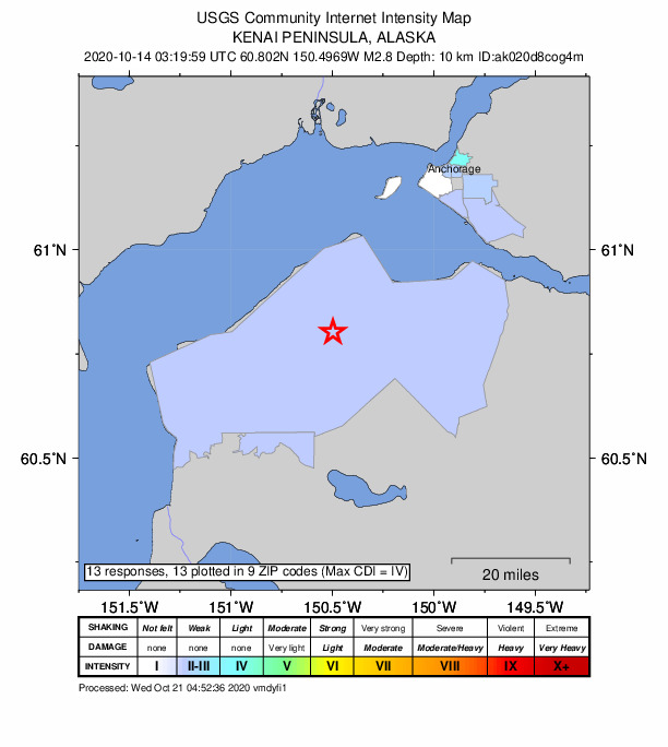 Did You Feel It? map: shaking reported by the public