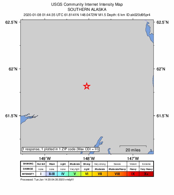 Did You Feel It? map: shaking reported by the public
