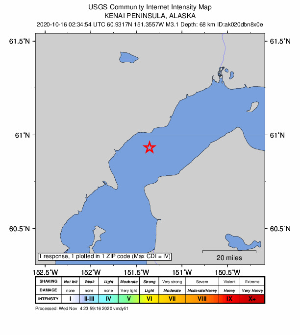 Did You Feel It? map: shaking reported by the public