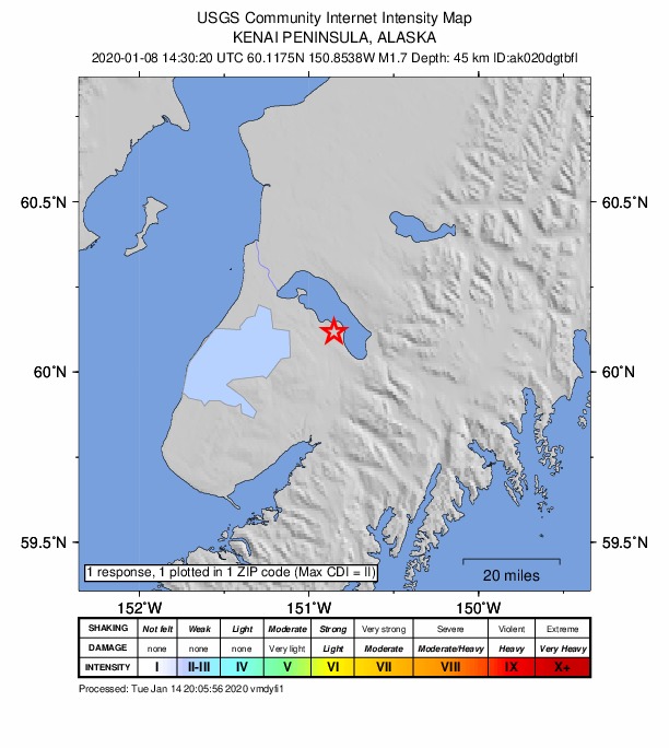 Did You Feel It? map: shaking reported by the public
