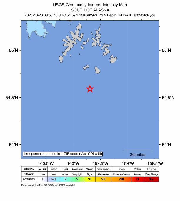 Did You Feel It? map: shaking reported by the public