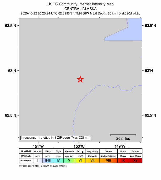 Did You Feel It? map: shaking reported by the public