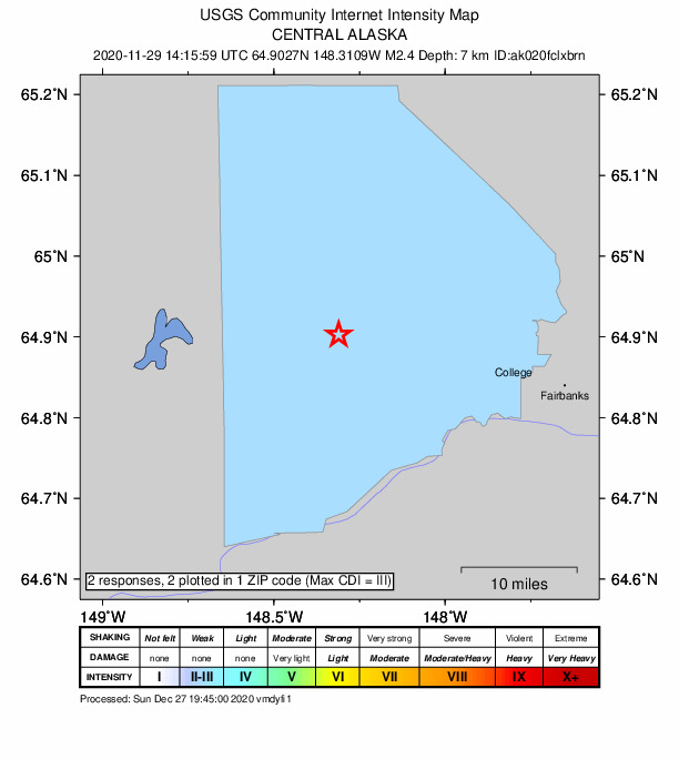 Did You Feel It? map: shaking reported by the public