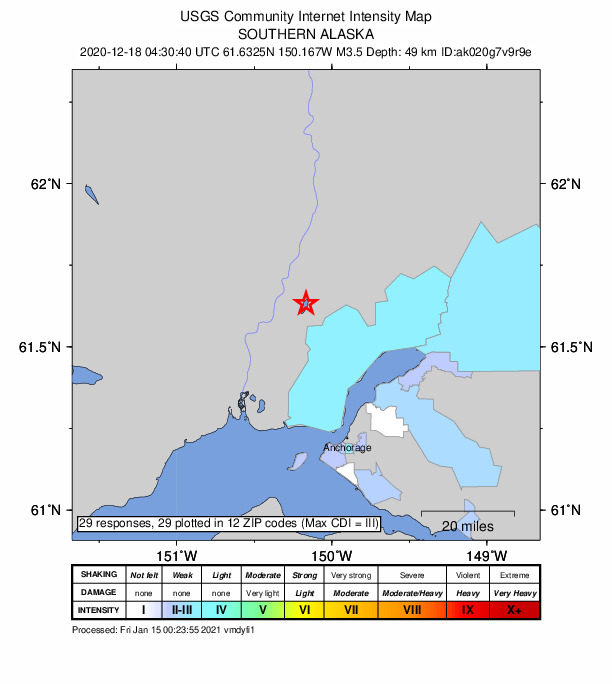 Did You Feel It? map: shaking reported by the public