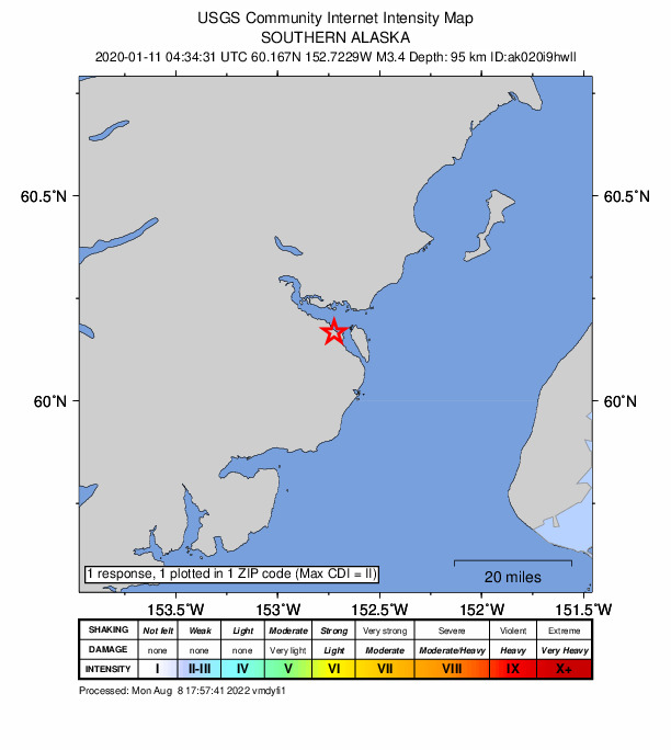 Did You Feel It? map: shaking reported by the public