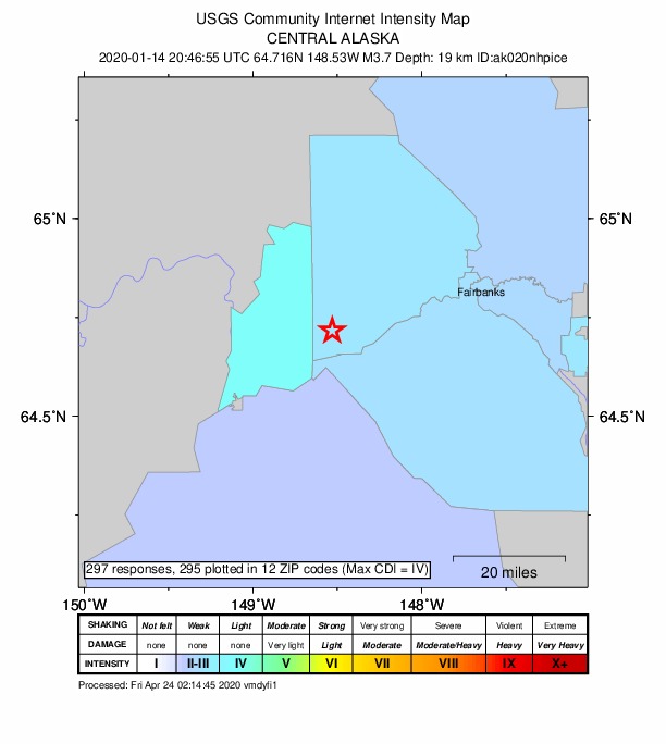 Did You Feel It? map: shaking reported by the public