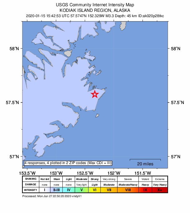 Did You Feel It? map: shaking reported by the public