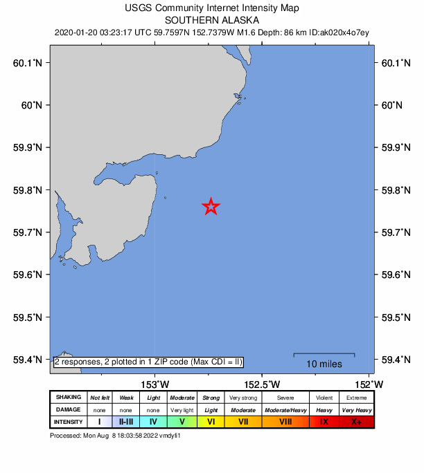 Did You Feel It? map: shaking reported by the public