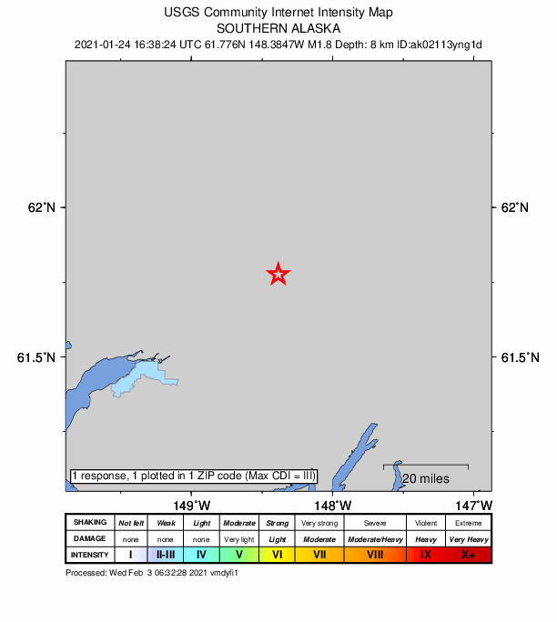 Did You Feel It? map: shaking reported by the public