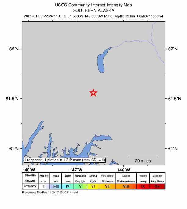 Did You Feel It? map: shaking reported by the public