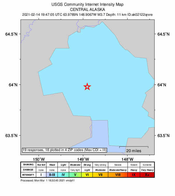 Did You Feel It? map: shaking reported by the public