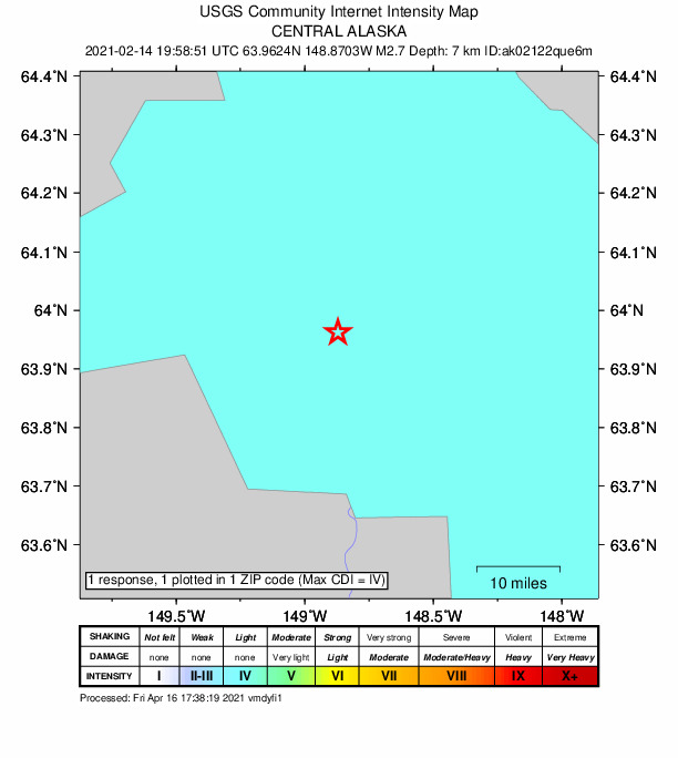 Did You Feel It? map: shaking reported by the public