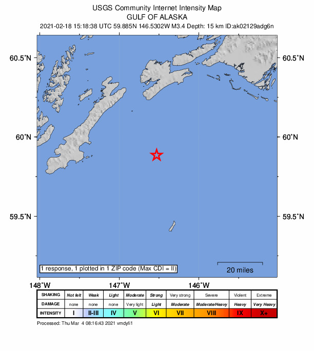 Did You Feel It? map: shaking reported by the public