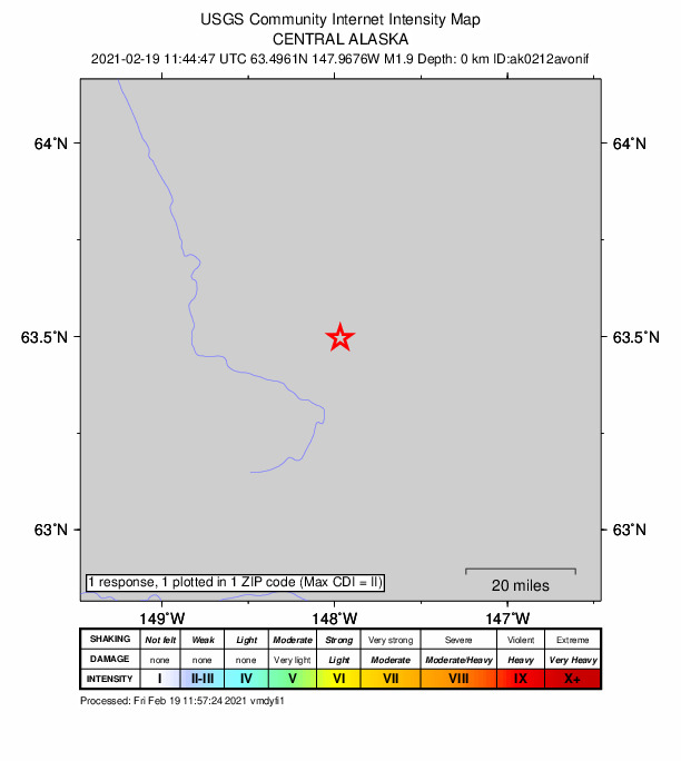 Did You Feel It? map: shaking reported by the public