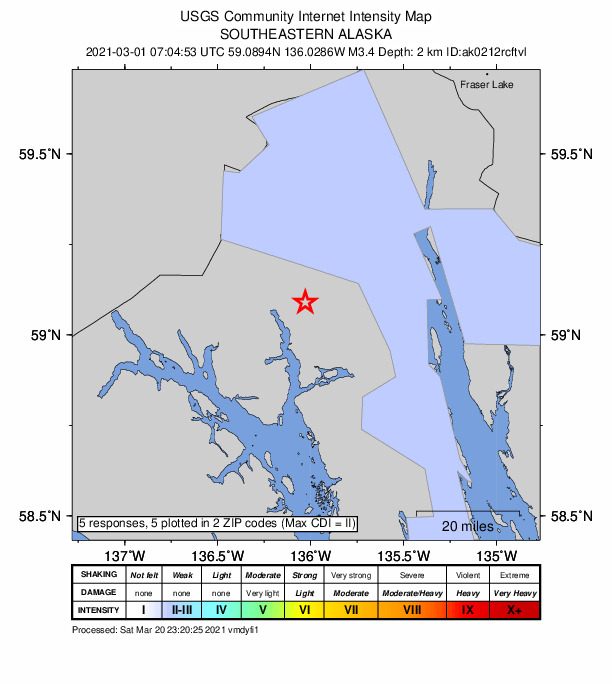 Did You Feel It? map: shaking reported by the public