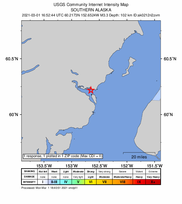 Did You Feel It? map: shaking reported by the public