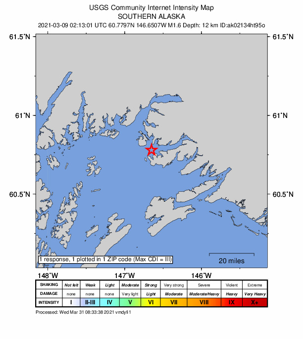 Did You Feel It? map: shaking reported by the public