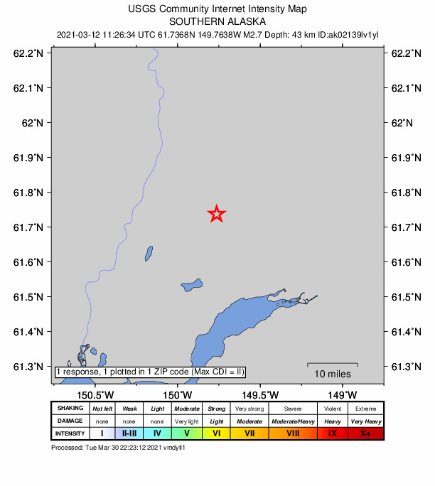 Did You Feel It? map: shaking reported by the public