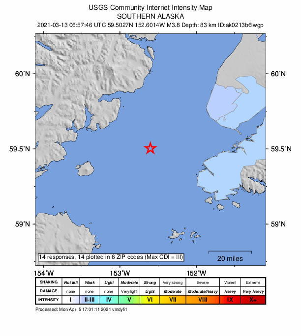 Did You Feel It? map: shaking reported by the public