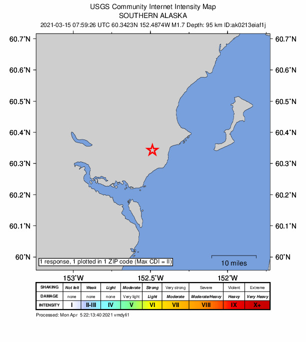 Did You Feel It? map: shaking reported by the public