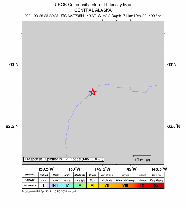 Did You Feel It? map: shaking reported by the public