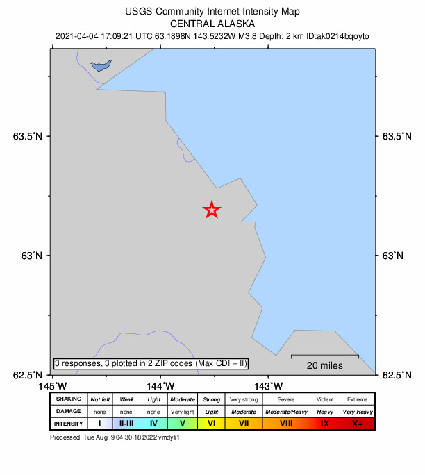Did You Feel It? map: shaking reported by the public