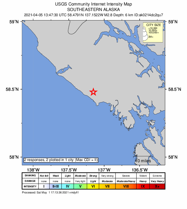 Did You Feel It? map: shaking reported by the public