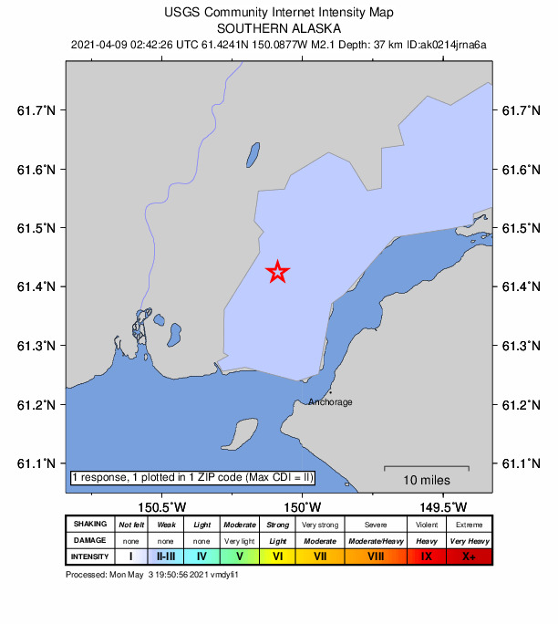 Did You Feel It? map: shaking reported by the public
