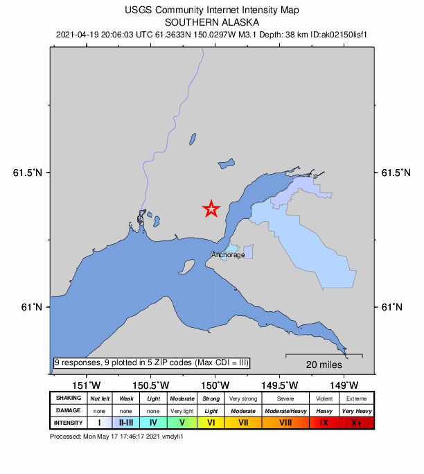 Did You Feel It? map: shaking reported by the public