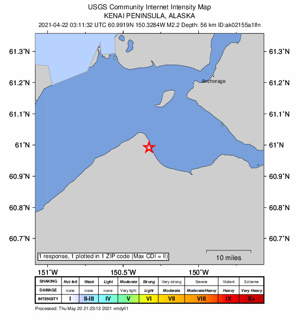 Did You Feel It? map: shaking reported by the public
