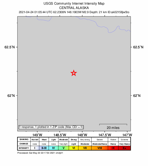 Did You Feel It? map: shaking reported by the public